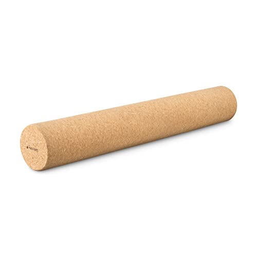 Navaris Rodillo para Pilates y Yoga - Roller de Corcho Natural para Masaje - Rulo ecológico...