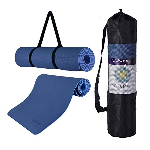 Wueps esterilla yoga, incluye correa de hombro y bolsa de transporte, ideal para realizar deporte en...
