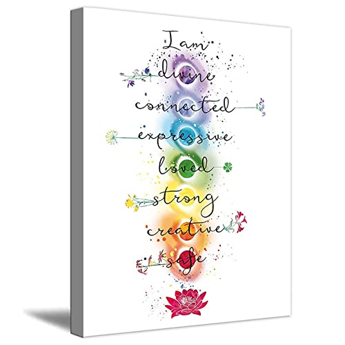 Cartel de 7 citas de chakras, impresión de lienzo, carteles de yoga, meditación Zen, arte de...