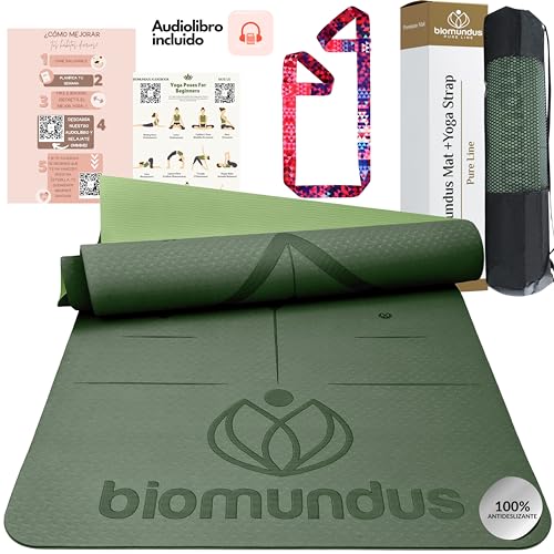 biomundus Esterilla Yoga Mat Antideslizante profesional Esterilla Deporte en Casa Colchoneta...