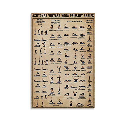 Póster retro de yoga Ashtanga Vinyasa, serie primaria, póster decorativo, lienzo, arte de pared,...