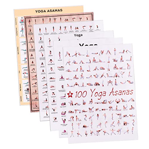 Happyyami 6 Piezas Póster De Yoga Entrenamientos De Pilates En La Pared Carteles De Yoga Para El...