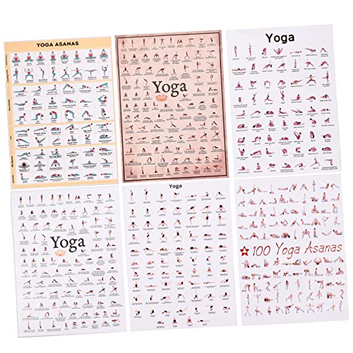 Sosoport 6 Piezas Póster De Yoga Carteles De Entrenamiento Para El Gimnasio En Casa Carteles De...