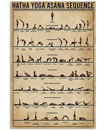 Ara Step Retro Yoga Art Poster Prints (Hatha Yoga Asana, póster de arte impreso, decoración...