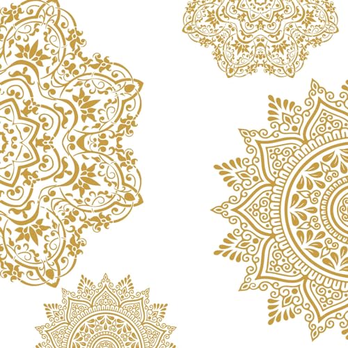 PLIGREAT 4 calcomanías de pared de mandala, calcomanías de pared extraíbles de vinilo bohemio...