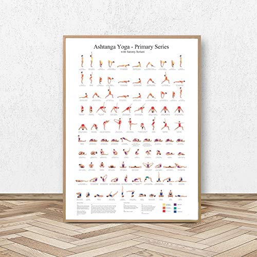 Ling88 Ashtanga Primary Series Yoga Poster Canvas Art Prints Yoga Room Wall Art Decor Girls Fitness...