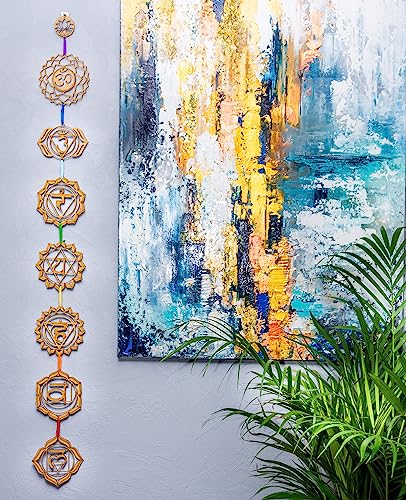 WICCSTAR Letrero de chakra para colgar en la pared, decoración del hogar para meditación, tapiz de...